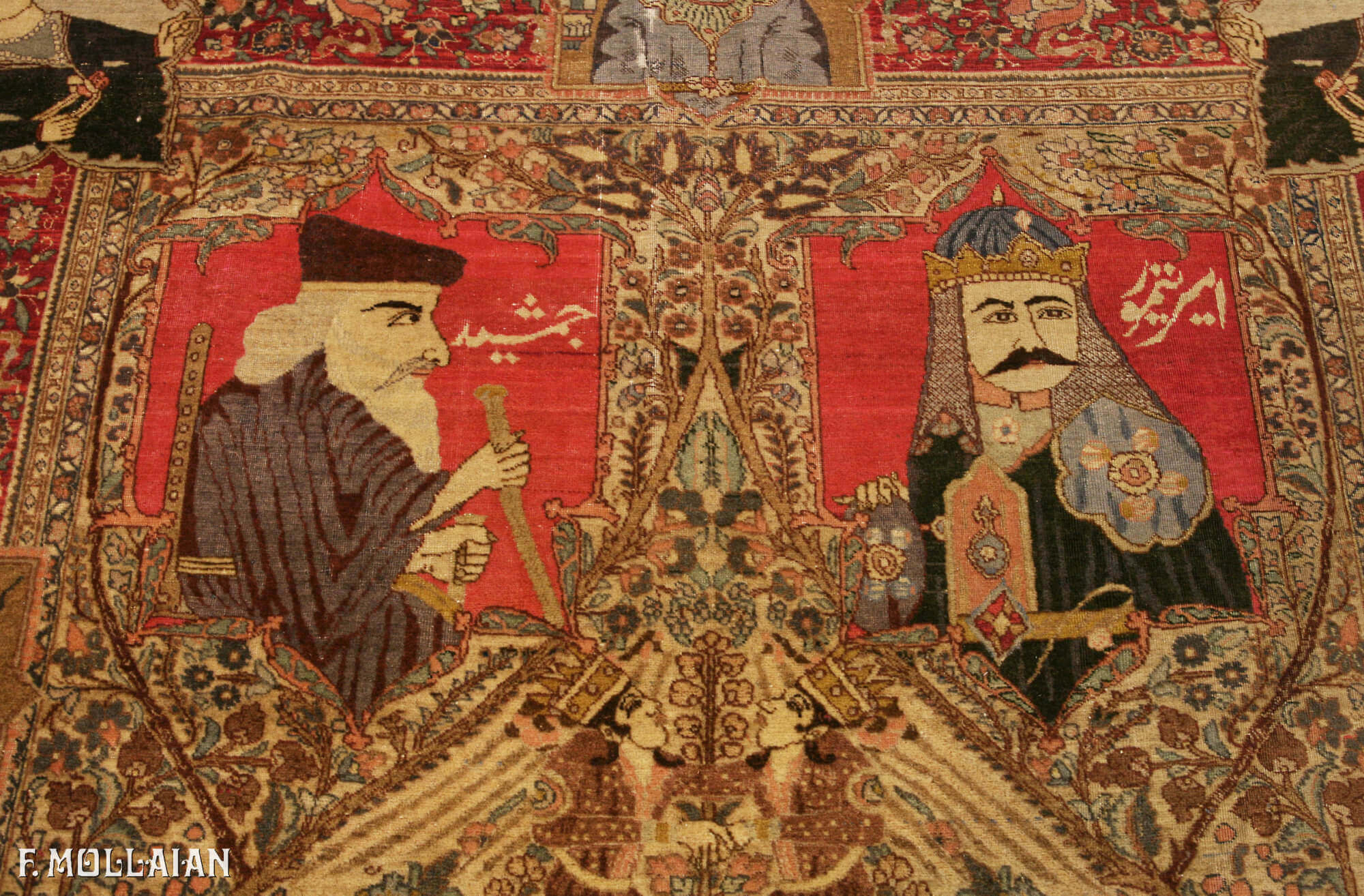 Antique Pictorial Persian Tabriz Rug n°:20982783